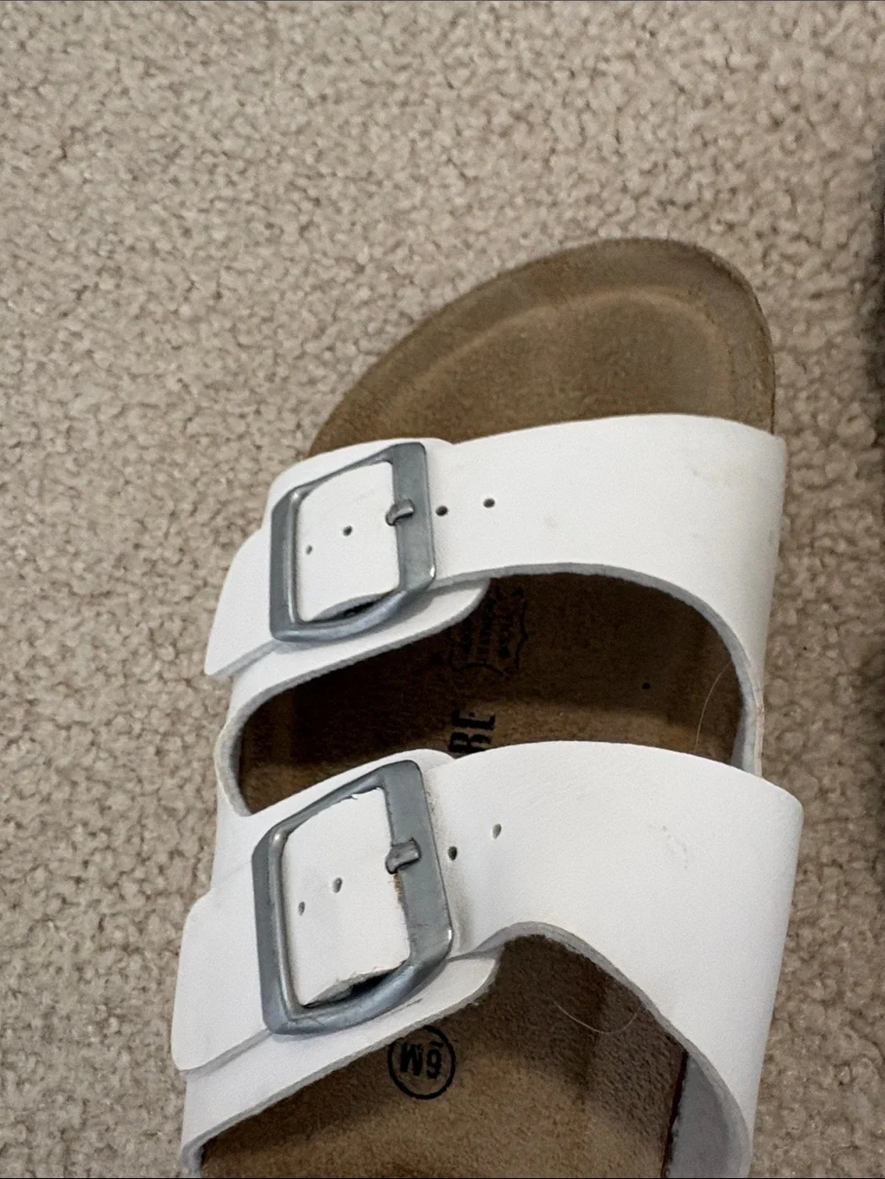 Kids White Double-Band Buckle Sandals - Cushioned Footbed